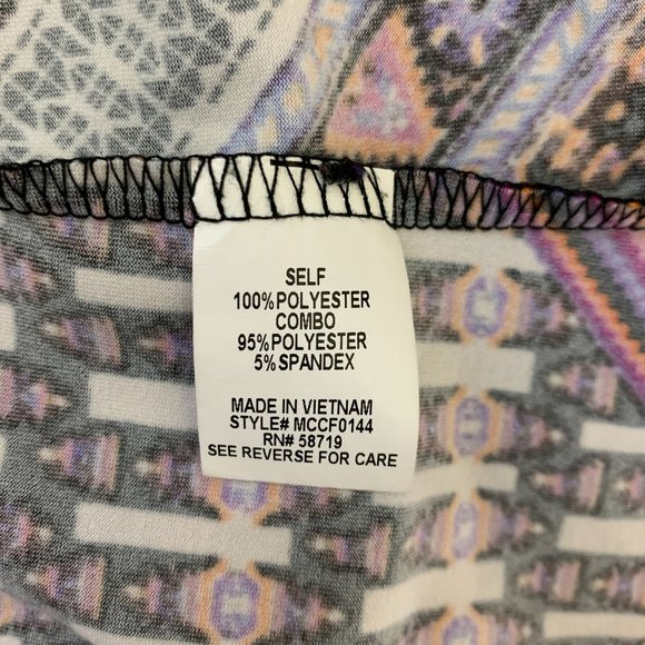 Notations Large Scarf Blouse Bright Multicolor Layer Overlay Sleeveless Butterfl - Picture 6 of 6